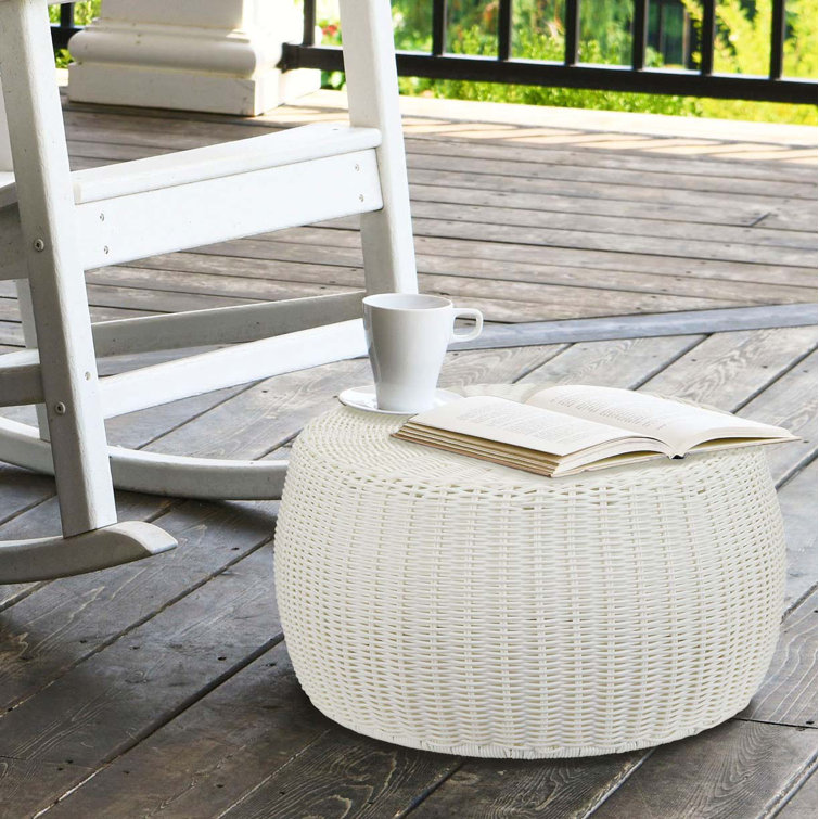 Highland Dunes Shela Wicker Outdoor Ottoman & Reviews Wayfair